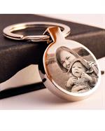 Nøglering med gravering - Rund